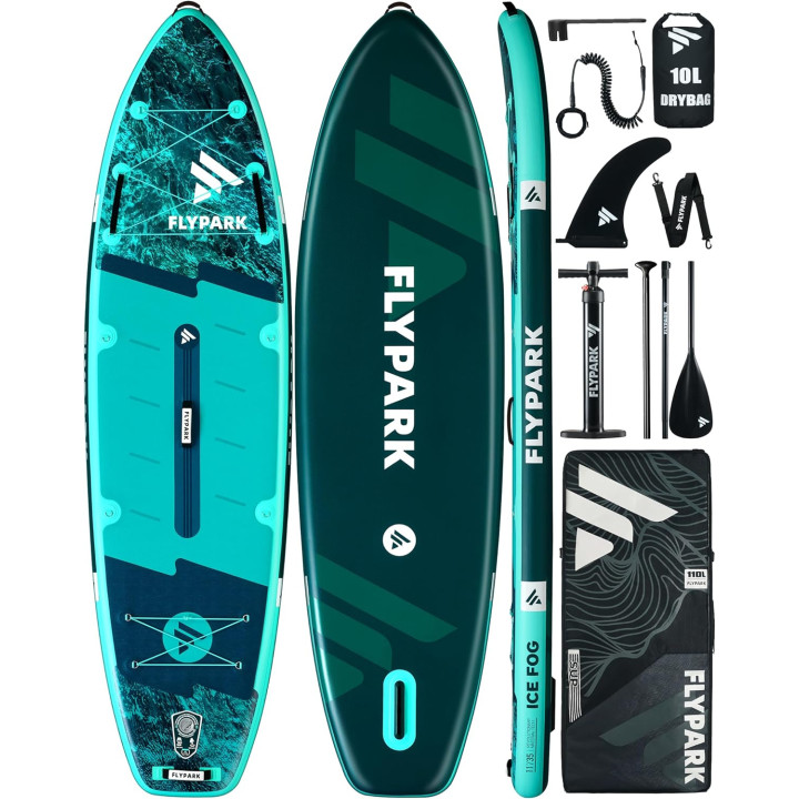 Надувна SUP дошка для плавання 335 см FLYPARK Ice Fog Emerald