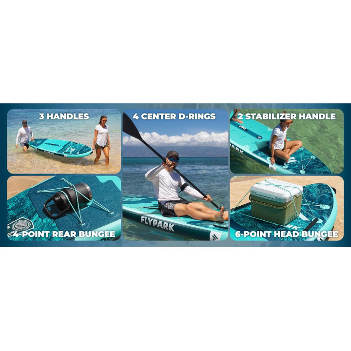 Надувна SUP дошка для плавання 335 см FLYPARK Ice Fog Emerald