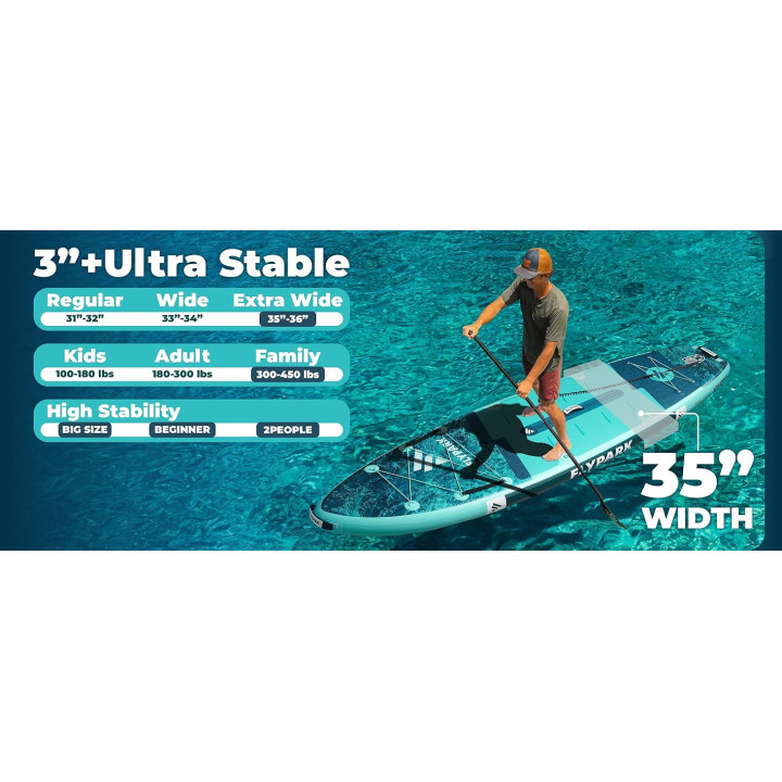 Надувна SUP дошка для плавання 335 см FLYPARK Ice Fog Emerald