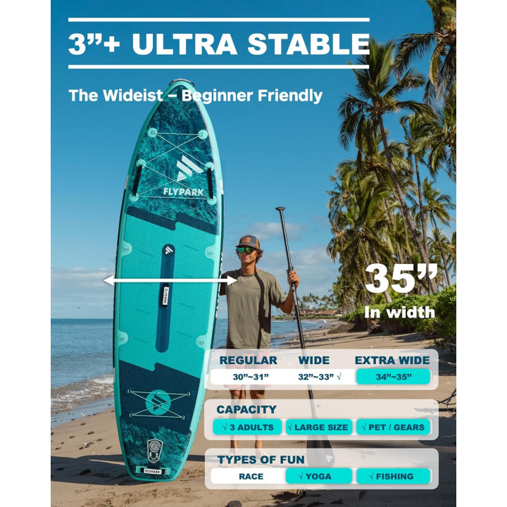 Надувна SUP дошка для плавання 335 см FLYPARK Ice Fog Emerald