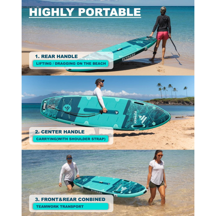 Надувна SUP дошка для плавання 335 см FLYPARK Ice Fog Emerald
