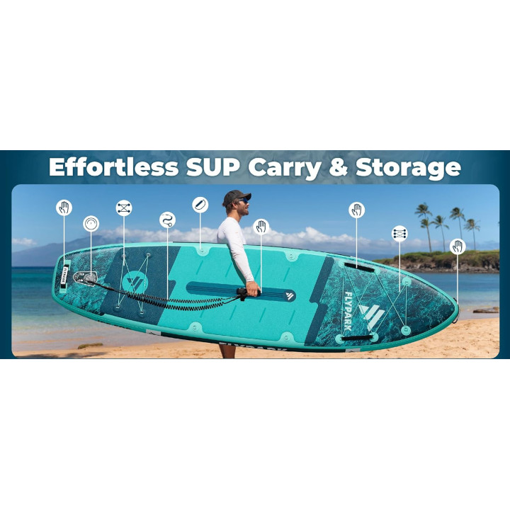 Надувна SUP дошка для плавання 335 см FLYPARK Ice Fog Emerald