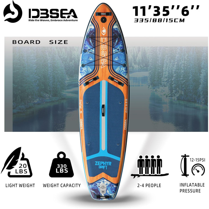 Надувна SUP дошка для плавання 335 см  DBSEA синя