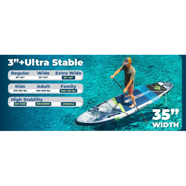 Надувна SUP дошка для плавання 335 см FLYPARK Ice Fog Gray