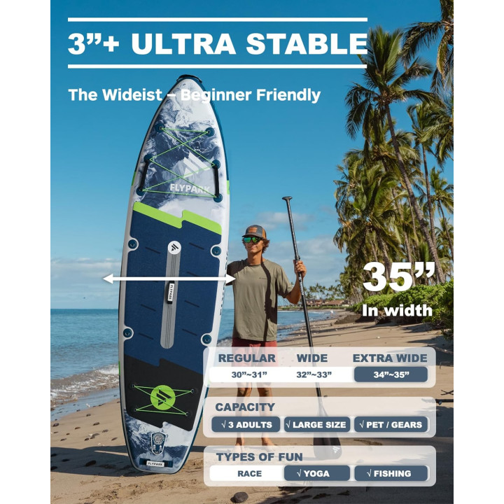 Надувна SUP дошка для плавання 335 см FLYPARK Ice Fog Gray