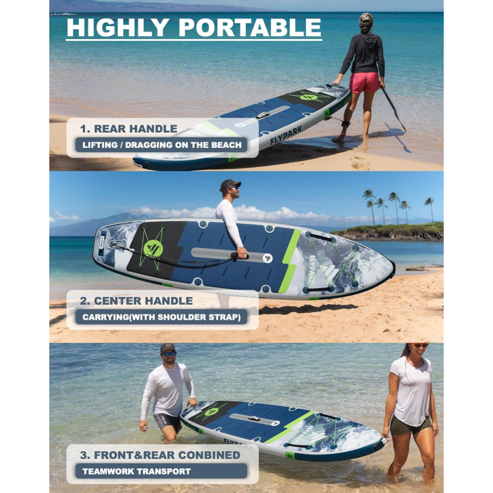 Надувна SUP дошка для плавання 335 см FLYPARK Ice Fog Gray