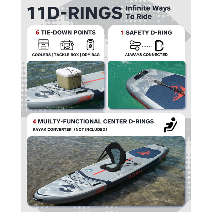 Надувна SUP дошка для плавання 335 см FLYSKI Forge Gray