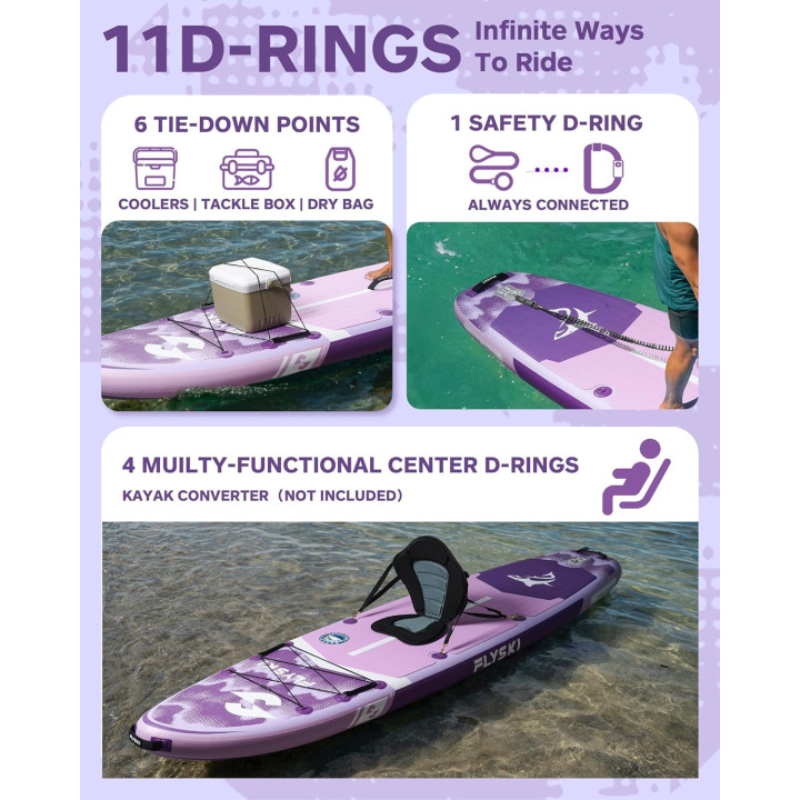 Надувна SUP дошка для плавання 335 см FLYSKI Forge Purple