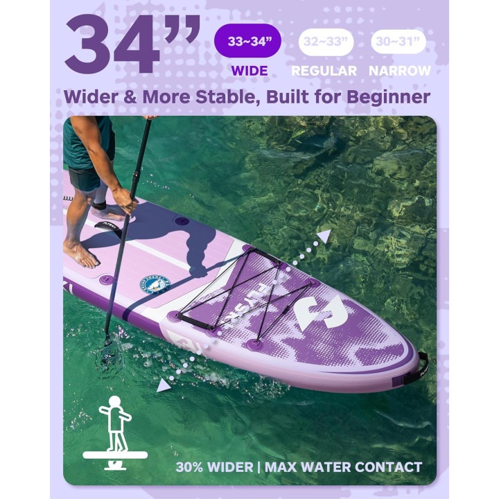 Надувна SUP дошка для плавання 335 см FLYSKI Forge Purple