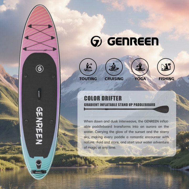 Надувна SUP дошка для плавання 305 см GENREEN Volcanic Coast Adventure Series