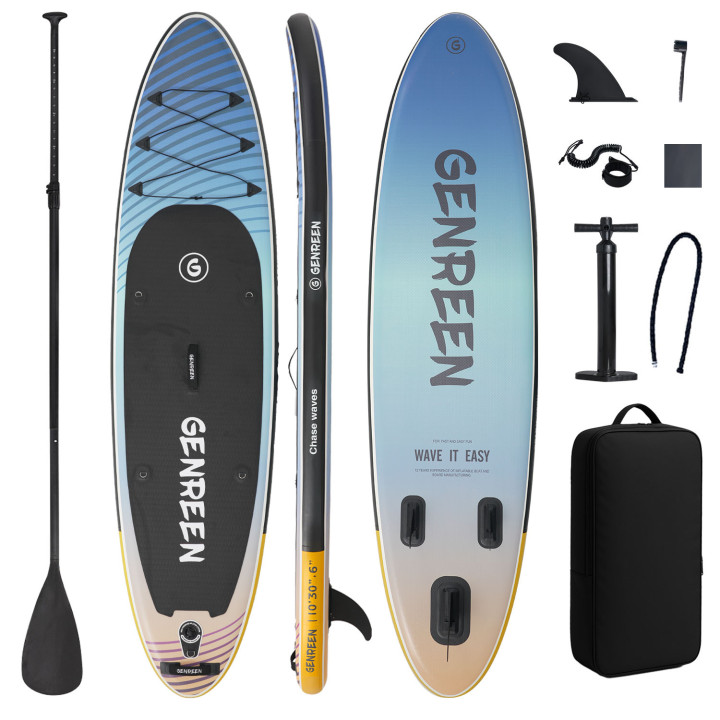 Надувна SUP дошка для плавання 305 см GENREEN Light Blue Aurora Gradient
