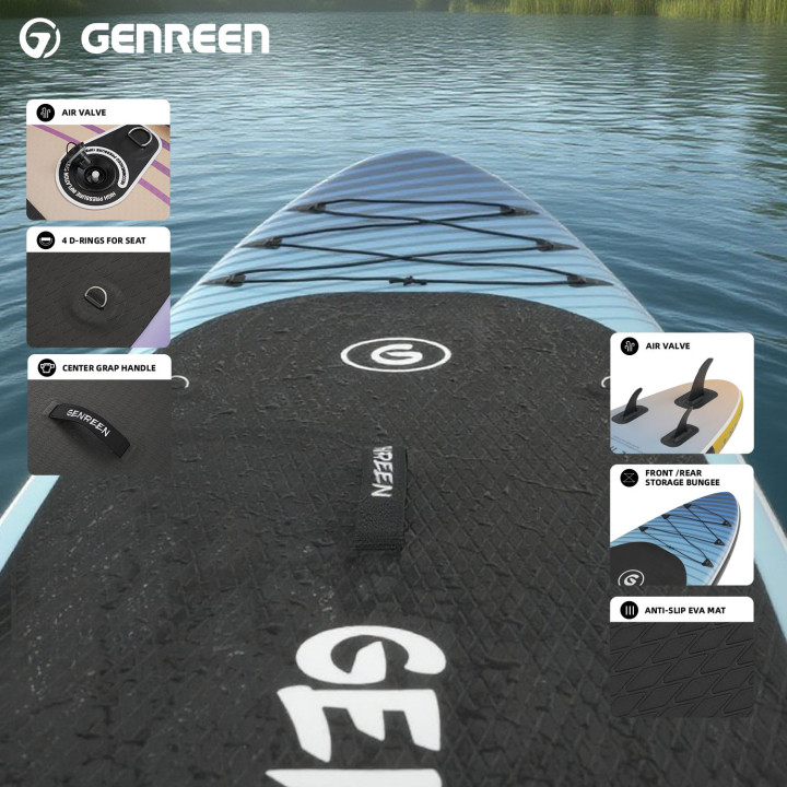 Надувна SUP дошка для плавання 305 см GENREEN Light Blue Aurora Gradient