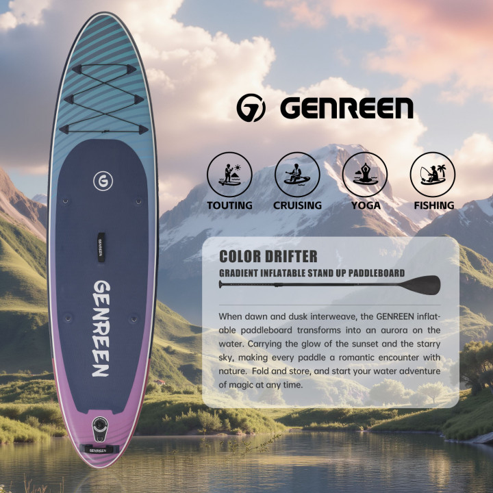 Надувна SUP дошка для плавання 305 см GENREEN Dark GreenGradient