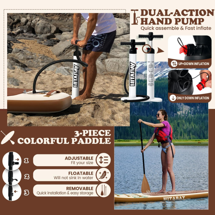 Надувна SUP дошка для плавання 320 см HITABAY LEAF WOOD