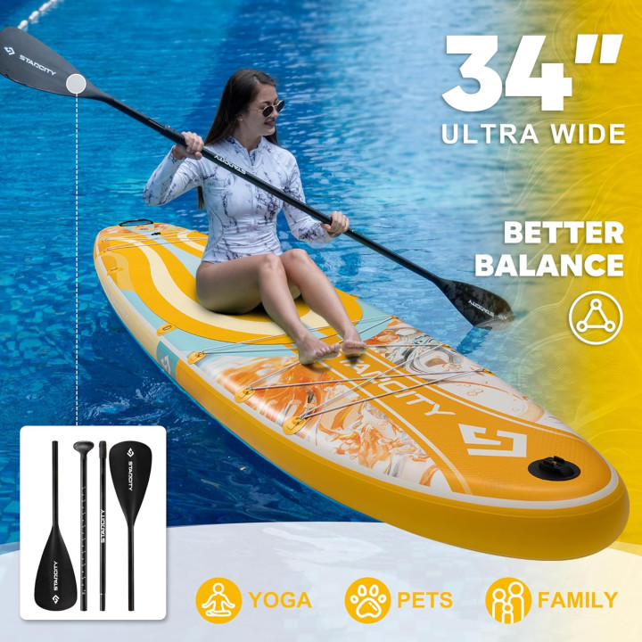 Надувна SUP дошка для плавання 350 см STARCITY жовта