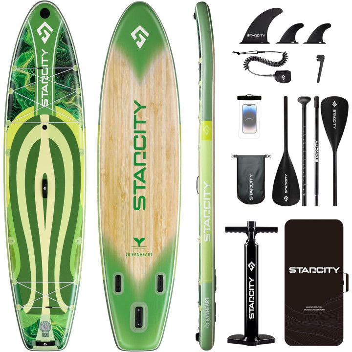 Надувна SUP дошка для плавання 350 см STARCITY зелена