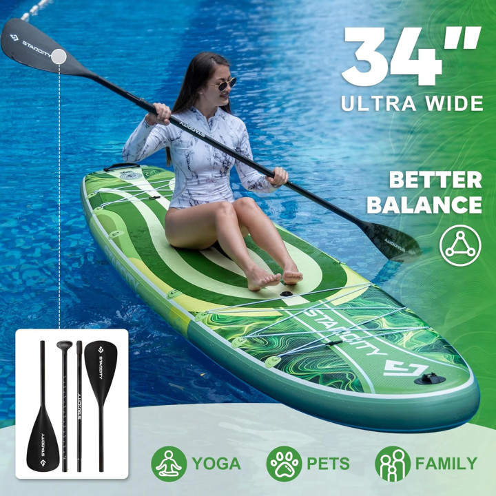 Надувна SUP дошка для плавання 350 см STARCITY зелена