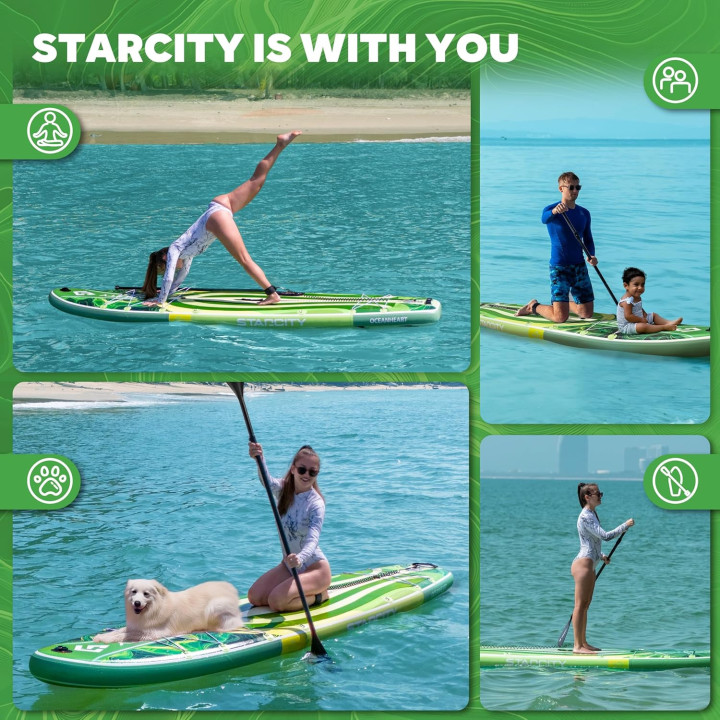 Надувна SUP дошка для плавання 350 см STARCITY зелена