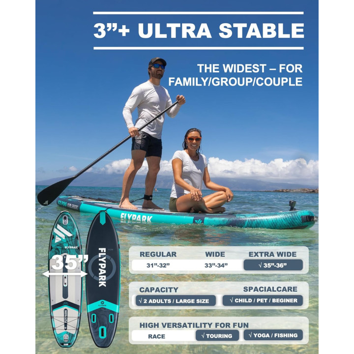 Надувна SUP дошка для плавання 335 см FLYPARK Ice Fog Blue