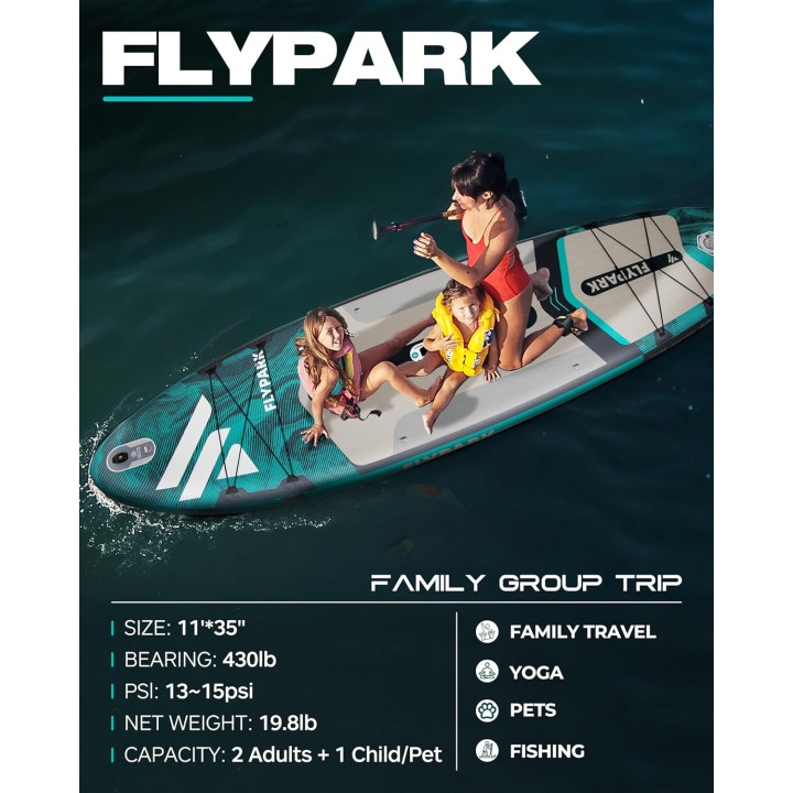 Надувна SUP дошка для плавання 335 см FLYPARK Ice Fog Blue