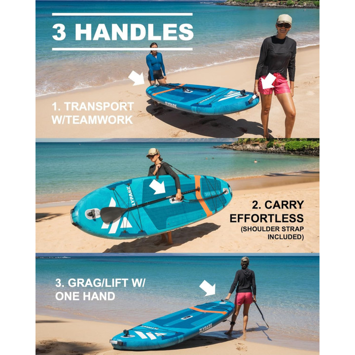 Надувна SUP дошка для плавання 335 см FLYPARK ICE FOG GREEN
