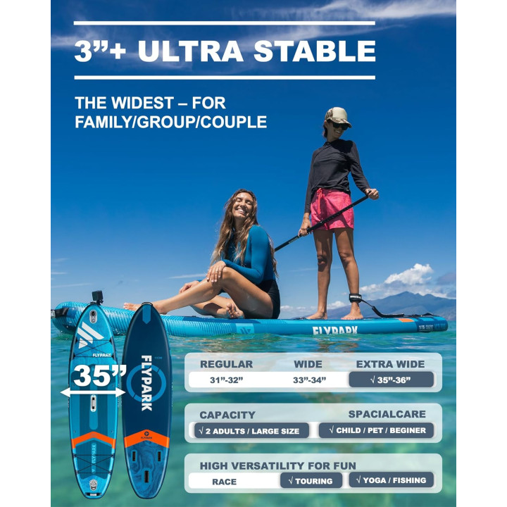 Надувна SUP дошка для плавання 335 см FLYPARK ICE FOG GREEN